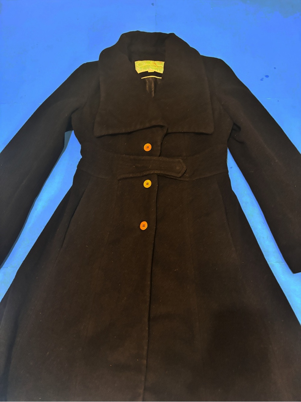 Jessica Simpson Classic Black  A-Line Coat - Picture 3 of 14